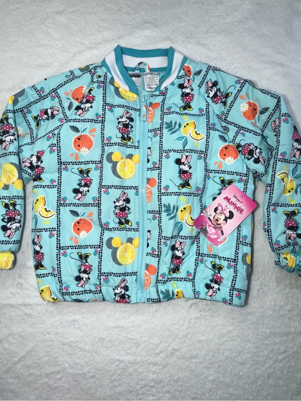Disney Minnie Mouse Aqua Fruit-Print Kids Pajama Top
